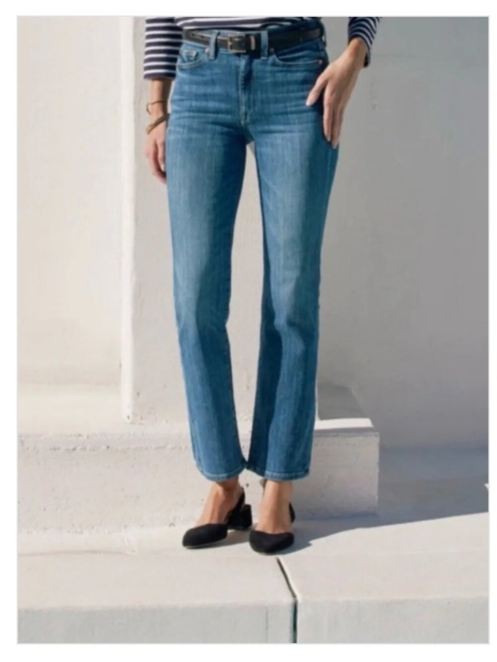 AYR Jeans The Pop Straight Ankle Medium Wash - Raw Hem 28